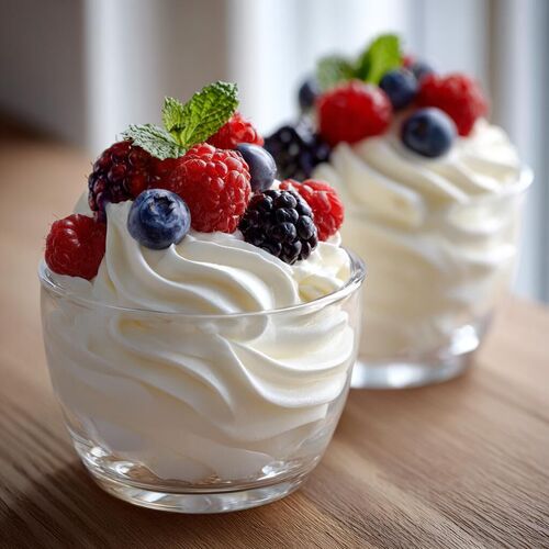 Cottage Cheese Mousse with Berries (No Bake)