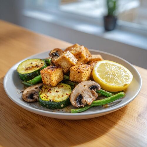 tofu with vegetables in the oven
