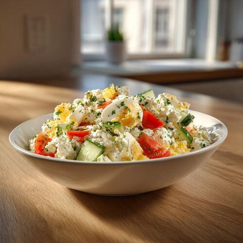 protein salad with egg for dinner